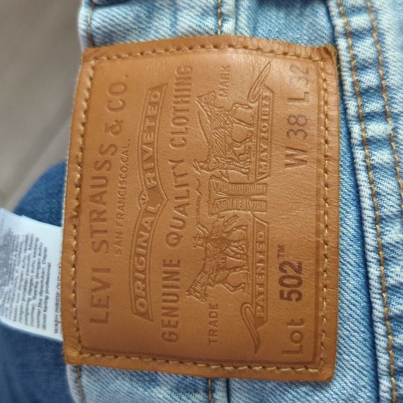 Levis 502 Size 38x32 Mens Jeans Stretch Med Wash Straight - Picture 3 of 4